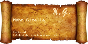 Mahr Gizella névjegykártya